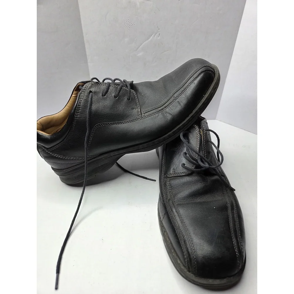 Dockers ProStyle Mens‎ 10.5W Black Leather Bicycle Toe Oxford Shoes 90-29024